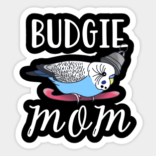 Blue Budgie Mom Sticker